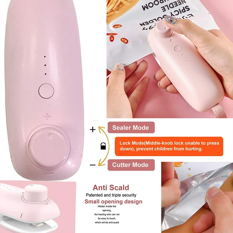 Portable Hand Pressure Heat Bag Sealing Machine Food Storage Clip Handy Sticker And Seal For Snack Kitchen Accessories | Дом и сад