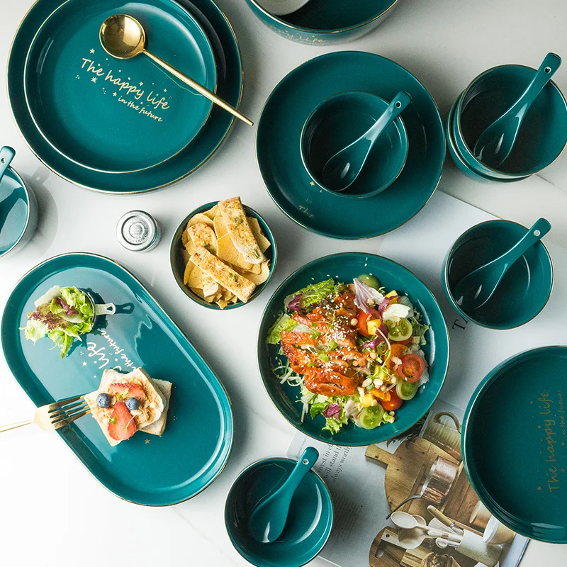 Европейский Пномпень черновато зеленая посуда чаши и блюда подходят которые вы