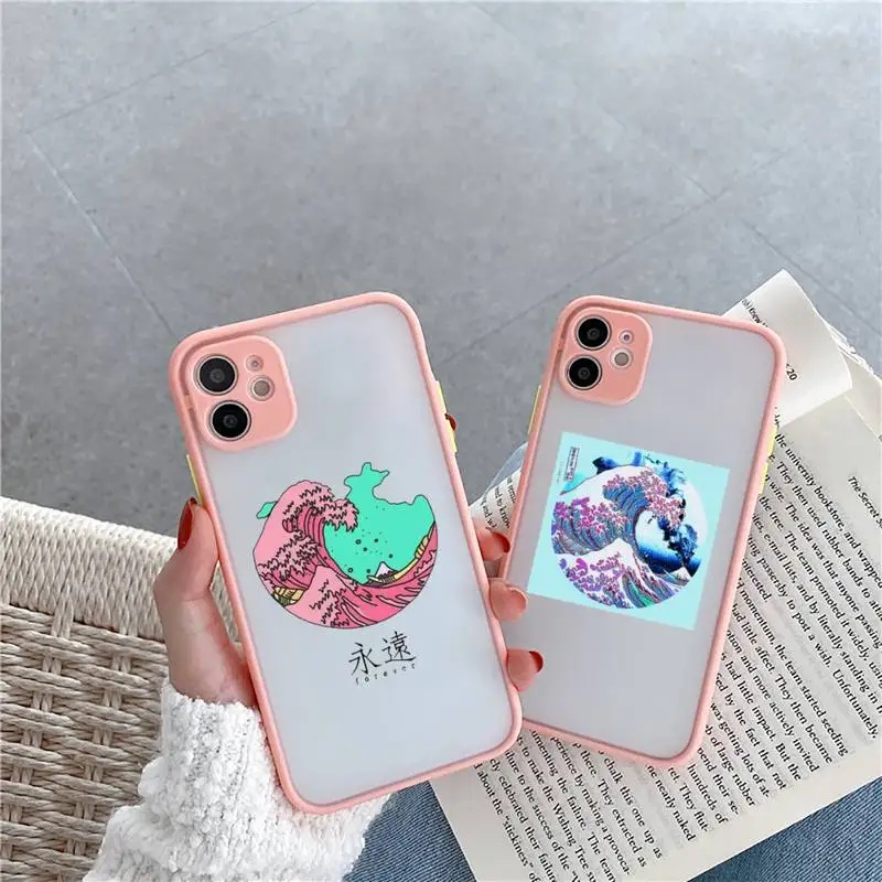 

Japan style The Big Wave of kanagawa Phone Case matte transparent For iphone 7 8 11 12 13 plus mini x xs xr pro max cover