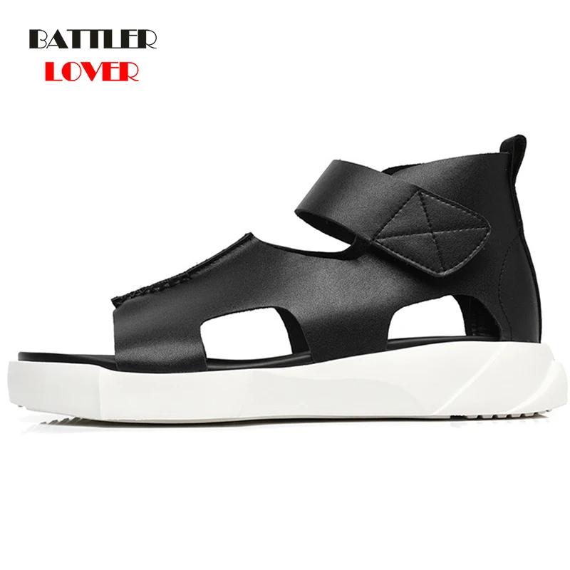 

Hot Summer Fashion Leather Beach Sandals For Men 2021 Outdoor Punk Casual Shoes Male Anti-skidding Slipper Mujer Roman Sandalies