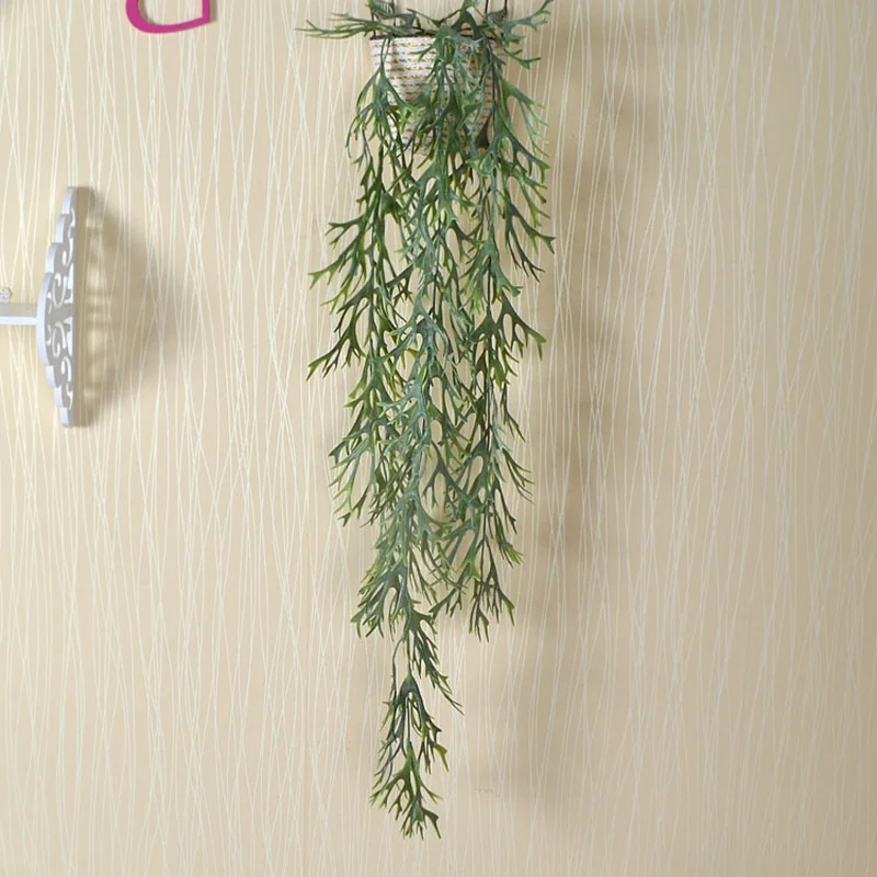 

4pcs 1.2M Artificial hanging plants Antler leaf decor vine 3 fork plastic Rattan hanging wall wedding decoration home fake grass