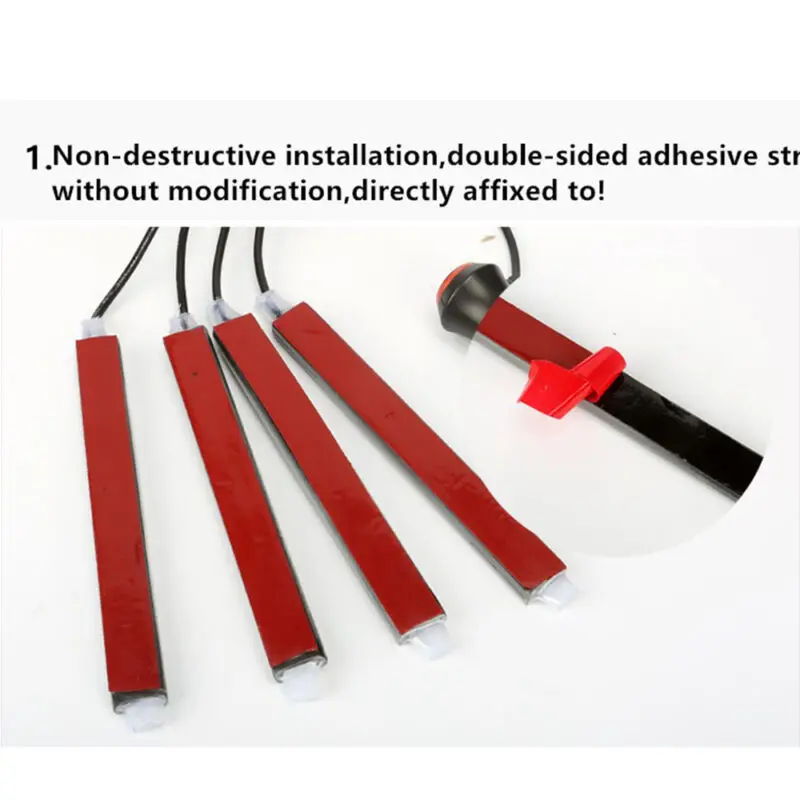 4 шт./компл. автомобильная зарядка RGB Светодиодные полосы света светодиодные