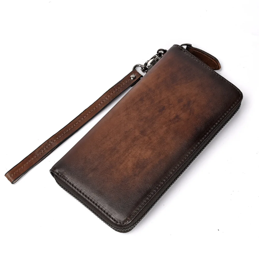 Фото Роскошный мужской кошелек из натуральной кожи удобные клатчи бумажники для