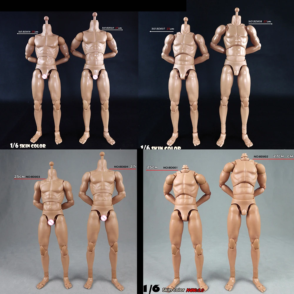 

27cm/25cm BD001/BD002/BD003/BD004/BD009/BD010 1/6 Male Standard Muscle Body Narrow Shoulders 2.0 Male Model 12'' Figure body