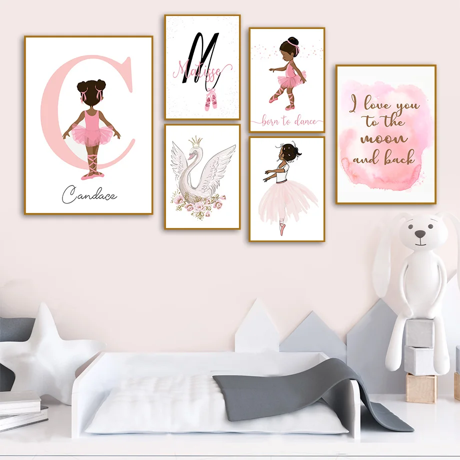 Балетная обувь с лебедем для девочек Кавычки на заказ Детская настенная живопись