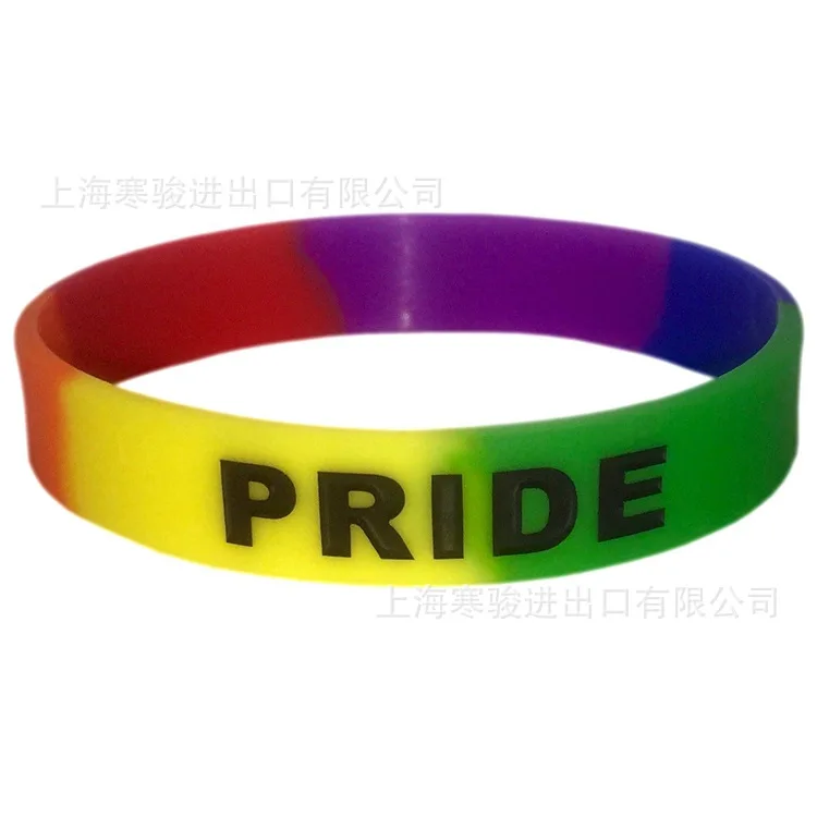 10 стилей Gay Pride стеклянный силиконовый резиновый браслет Радужный Флаг украшения