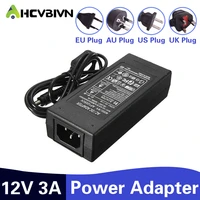 lowest 2017 new hot selling 12v 3a 36w ac for dc power supply adapter for 2 1 2 5mm led strip security camera free shipping