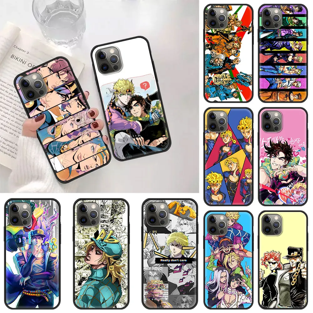 

JoJo Bizarre Adventure Silicone Case Coque For iPhone 12 11 Pro Max 13 Mini X XS Max XR 7 8 SE 6 6S 5S Plus Phone Shell Cover