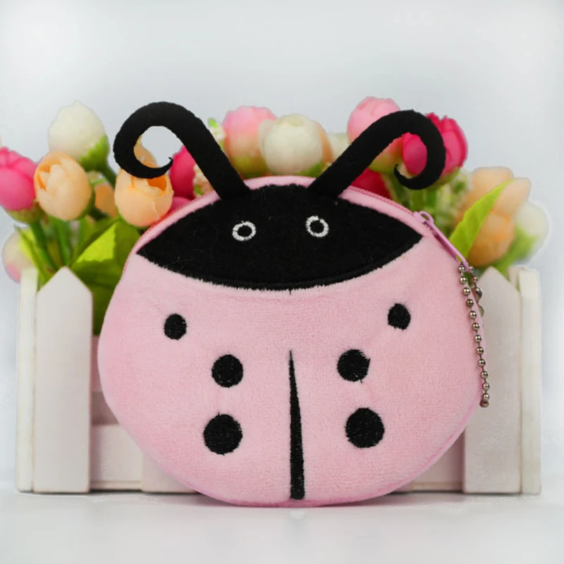 Горячая Распродажа Kawaii мультфильм насекомое/Бабочка Детский плюшевый Кошелек для монет кошелек на молнии кошелек для девочек подарок - Цвет: 14