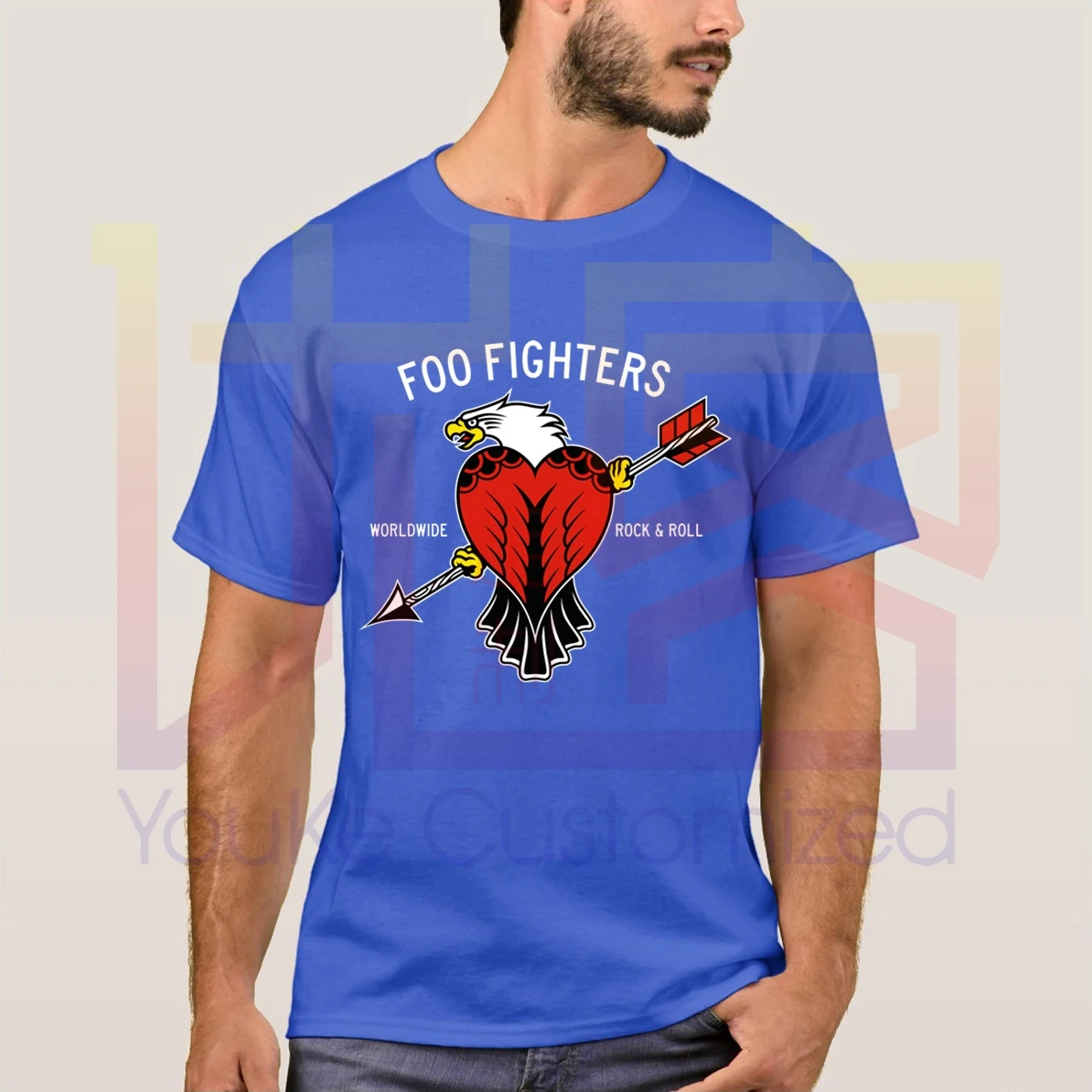 Новые 2020 Летняя обувь Орел Foo Fighters Логотип 100% хлопковая Футболка с круглым