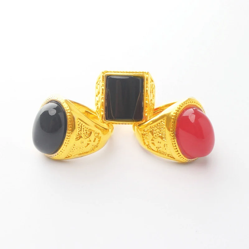 Finger-Ring Male Jewelry jewelry 24k gold color trendy men's Ring travel party women wedding Rings accessories Luxury adjustable |