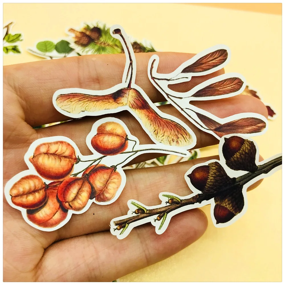 29 шт./пакет винтажные растения цветы листья-наклейки сделай сам ремесло