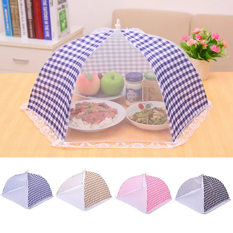 Kitchen Folded Mesh Food Cover Umbrella Hygiene Grid Style Anti Fly Mosquito Dish BBQ Picnic Kitchenware | Дом и сад