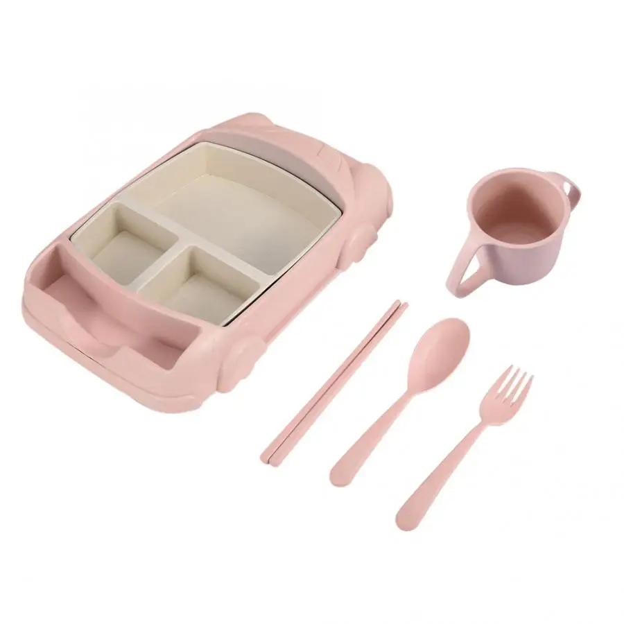 Детская пшеничная соломенная посуда мультяшная Автомобильная тарелка для