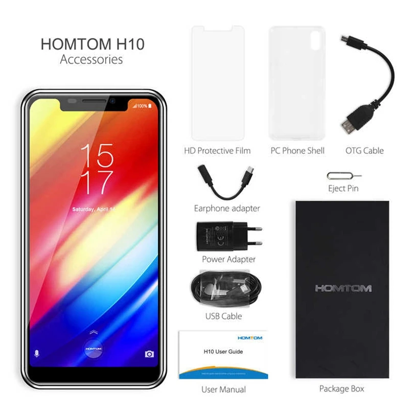 Homtom H10 5 85 дюйма Android 8 1 Восьмиядерный процессор MTK6750T ГГц 4 Гб ОЗУ 64 ПЗУ 16 МП сканер