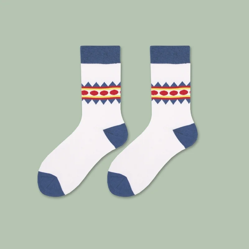 

Geometric Women Sock Dot Ladies Socks British Style Fashion Design Simplicity Casual Middle Tube Cotton Sox Soft Japanese Sokken