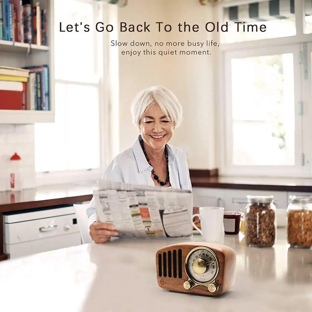 Ретро Bluetooth-Колонка Greadio деревянный fm-радиоприемник грецкого ореха со