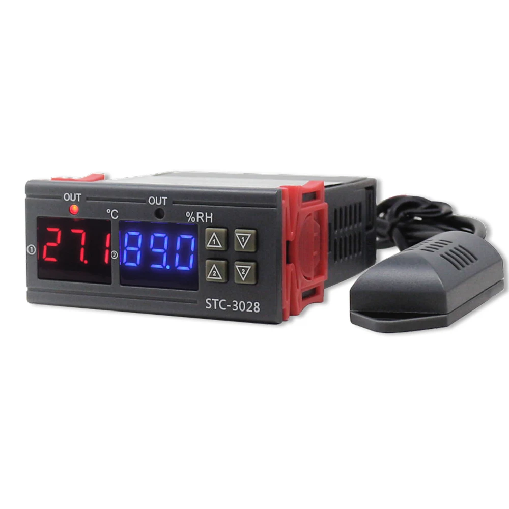 STC-3028 цифровой контроль температуры и влажности, домашний холодильник, термостат, гигрометр, переключатель управления