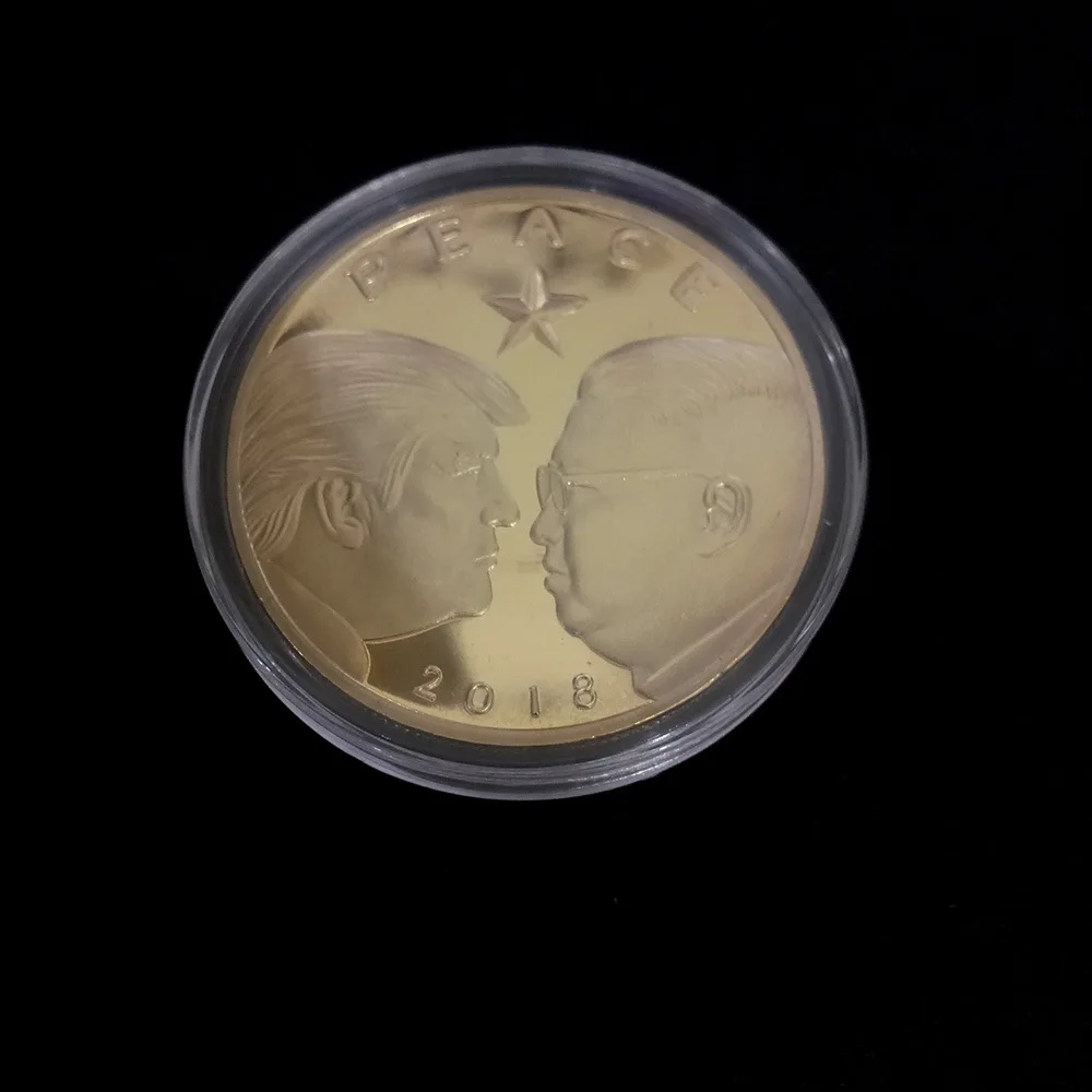 1 шт. Золотая монета мира Американский 45-й президент Дональд с изображением