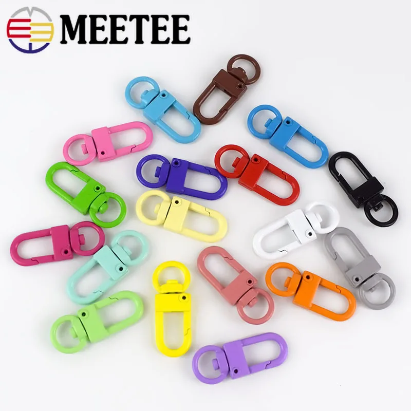 Meetee 10/30/50 шт. 34*13 мм Металлические Пружинные поворотные кольца пряжки для сумок