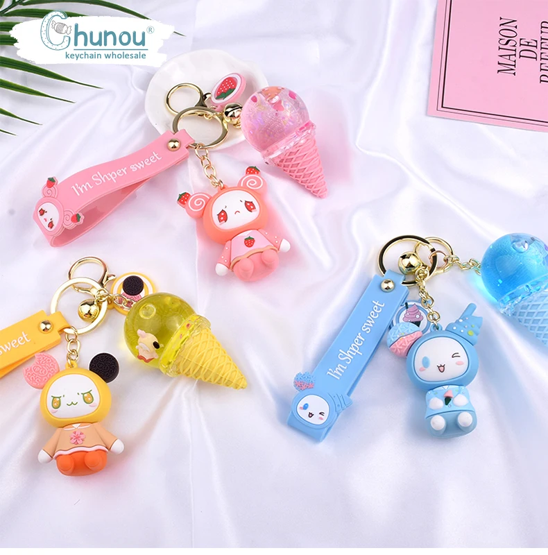 Fashion Cute Doll Ice Cream Animation Keychain Creative Cute Cartoon CharmKey Chain Ladies Fun Bag Mobile Phone Pendant Keychain