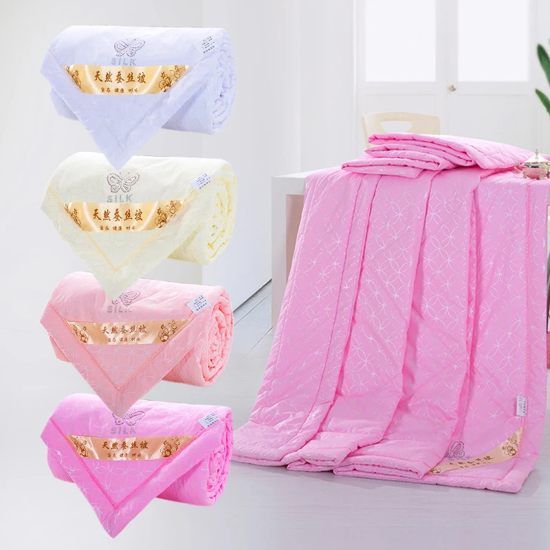 100% шелк тутового шелкопряда одеяло зимнее летнее с бабочкой набор китайское