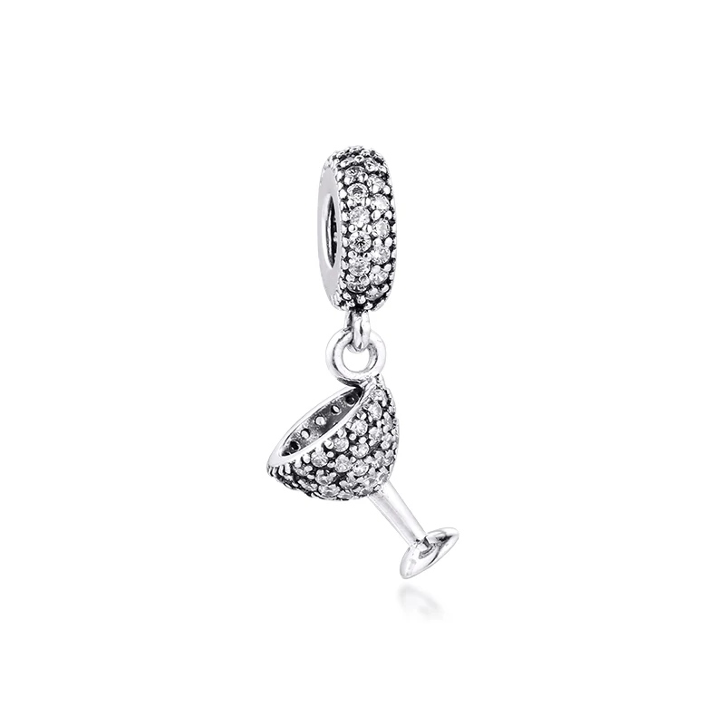 

Fits for Pandora Bacelets Cocktail glass Charms 100% 925 Sterling Silver Beads Fine Jewelry Free Shipping