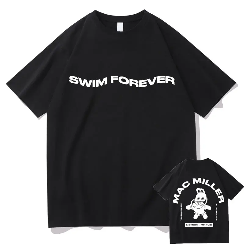 

New Mac Miller Swimming Print Tshirt Men Women Hip Hop Harajuku T-shirt Regular Mens Tee Male Oversized EU Size T Shirts Tops