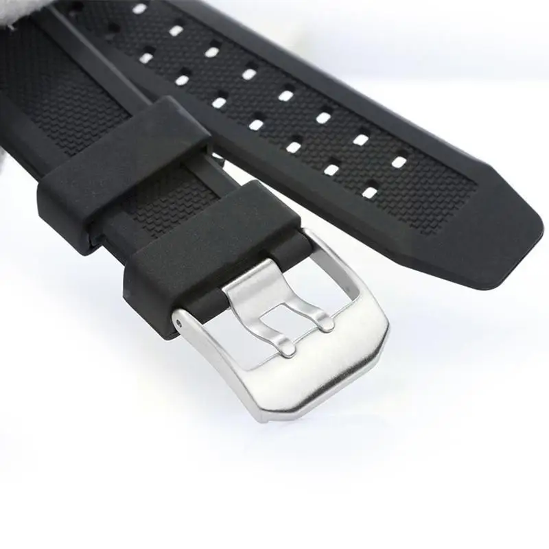 Ремешок силиконовый для часов Luminox Access G7W5 мягкий черный спортивный браслет