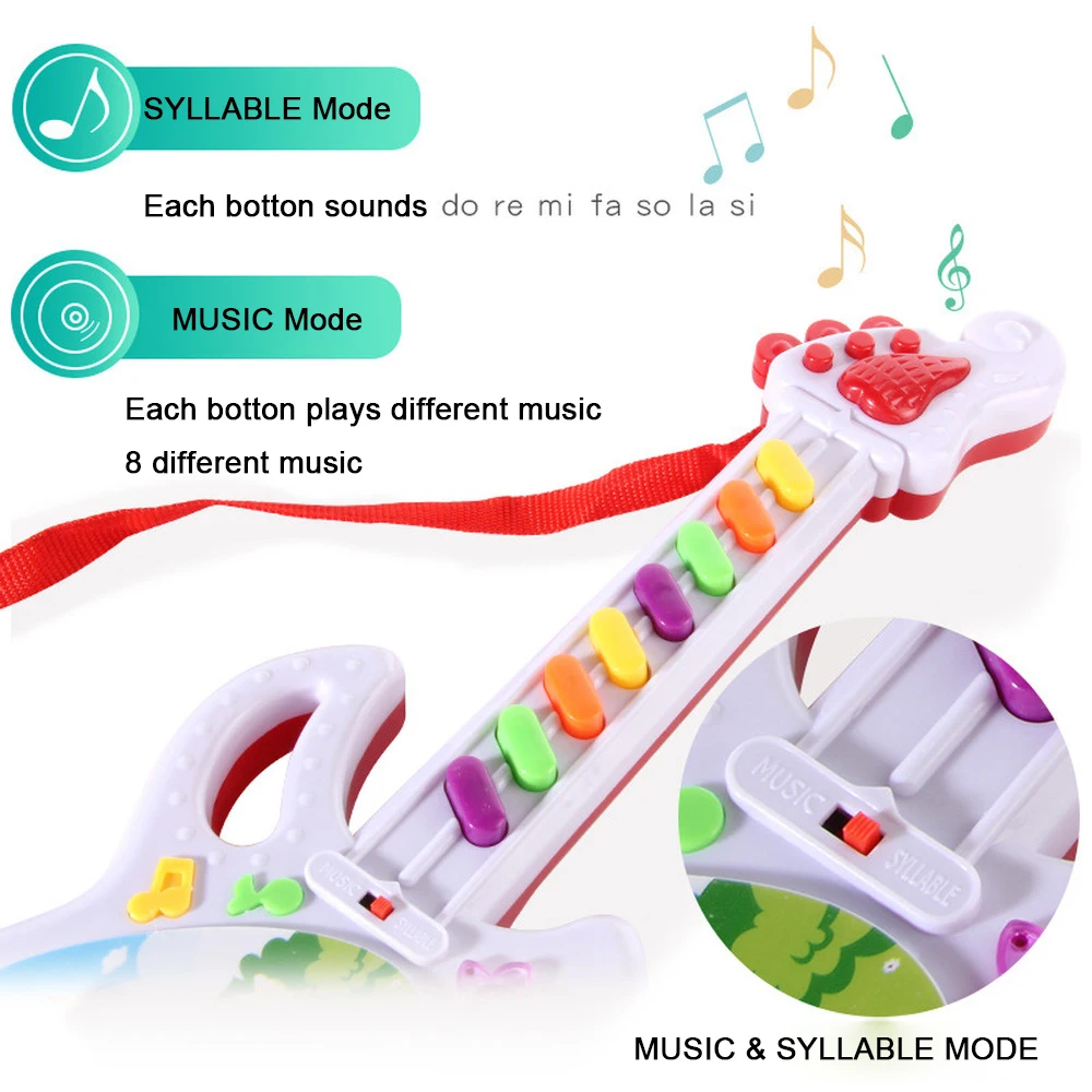 1 шт. электрическая игрушечная гитара музыкальная игра вокальная игрушка для