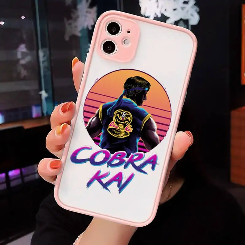 

Cobra Kai Phone Cases Matte transparent For Pink iPhone 12 Mini 11 Pro XR XS Max 7 8 Plus X Back Cover