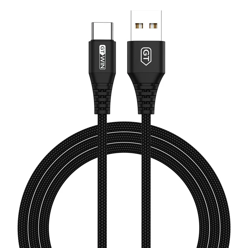 Черный GTWIN 3A type C USB кабель быстрое зарядное устройство для samsung S10 S9 S8 мобильный телефон зарядный провод для Xiaomi mi9 Redmi note 7 Android - Цвет: Черный