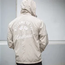 Spring And Autumn New Men'S Fashion Gym Sport Coat Windbreaker Men'S Thin Coat Hooded Casual Windproof Rain Jacket