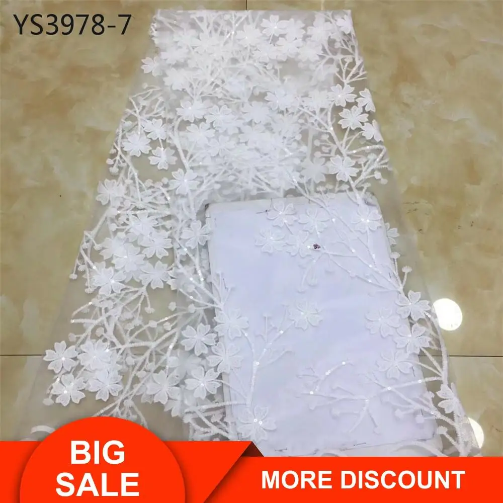 Новинка модный стиль белый цвет вышивка цветы кружево ткань для свадебного
