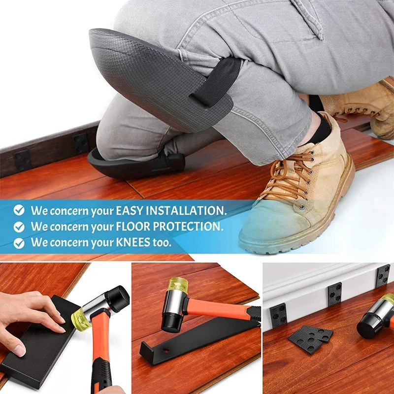 

Floor Fitting Tools,Wood Flooring Installation Kit with Handle Mallet,Upgraded Pull Bar,Durable Tapping Block