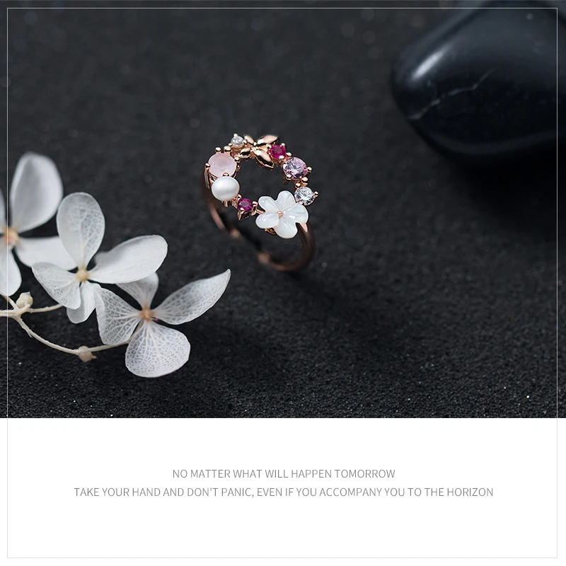 Регулируемые кольца Colusiwei на палец с бабочкой и цветком для женщин модное