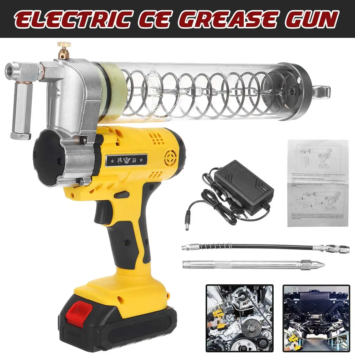 Electric Grease Gun High Pressure Excavator Rechargeable Grease Gun Automotive Greaser Mechanical Gear Greaser For 18V Makita
