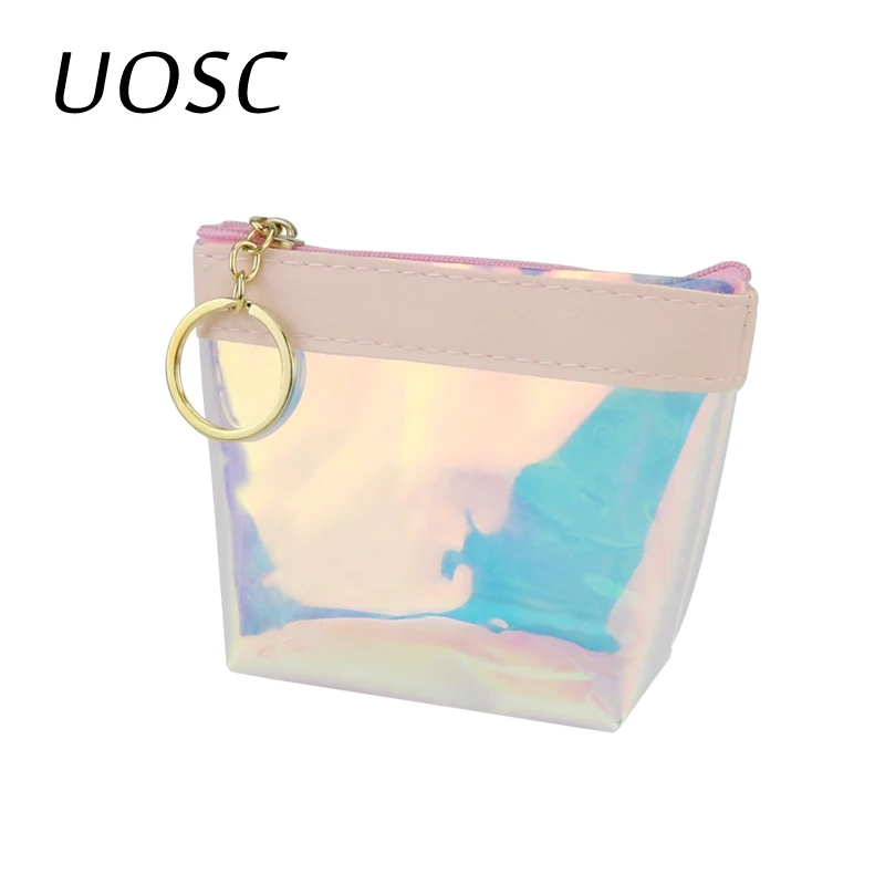 

UOSC Transparent Coin Purses Women Wallets Small Cute Card Holder Key Money Mini Bag For Girls Ladies Purse Fashion Change Pouch
