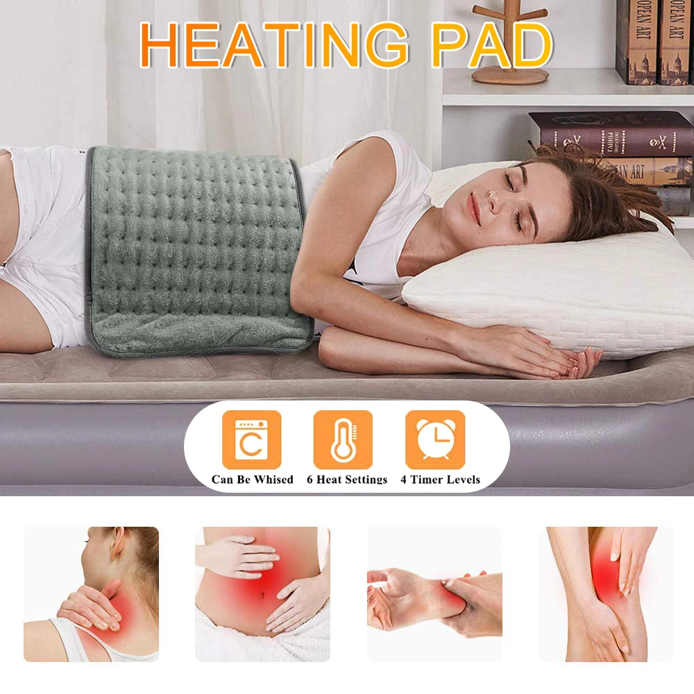 

6 Level Electric Heating Pad Blanket Fast Temperature Shoulder Neck Back Spine Leg Pain Relief Dry Heat Therapy Neck Abdomen