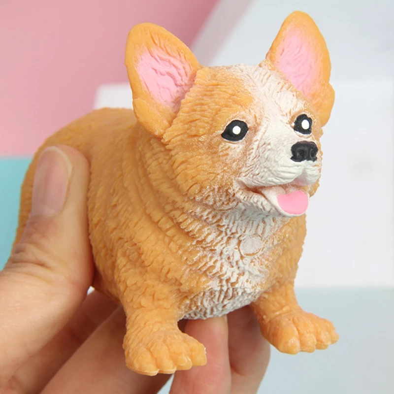 

Handhold Squeeze Fidget Set Corgi Dog Toy Novelty Puppy Toy Boys Girls Gift Stress Relief Toys Game Stretching Hand Toy