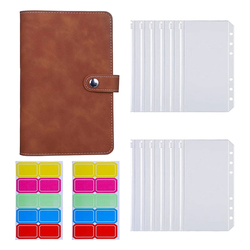 

Прозрачные папки A6, кожаный чехол для блокнота из искусственной кожи, водонепроницаемая свободная сумка с листьями, бюджетная система конв...