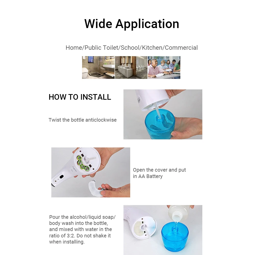 

Smart Sensor Foam Liquid Soap Dispenser Touchless Hand Sanitizer Bathroom Dispenser Automatic Soap Dispenser for Kitchen