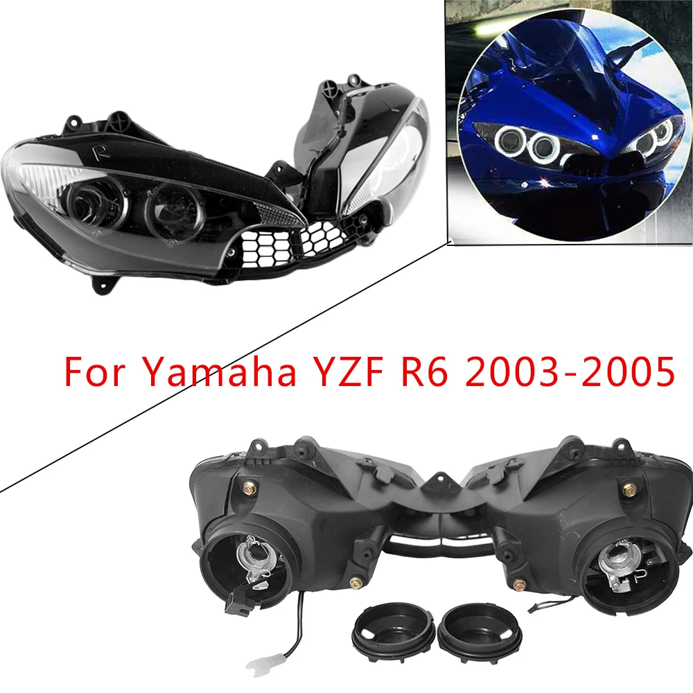 

Для Yamaha YZFR6 YZF R6 2003 2004 2005 передняя фара для мотоцикла фара в сборе YZF-R6 03 04 05