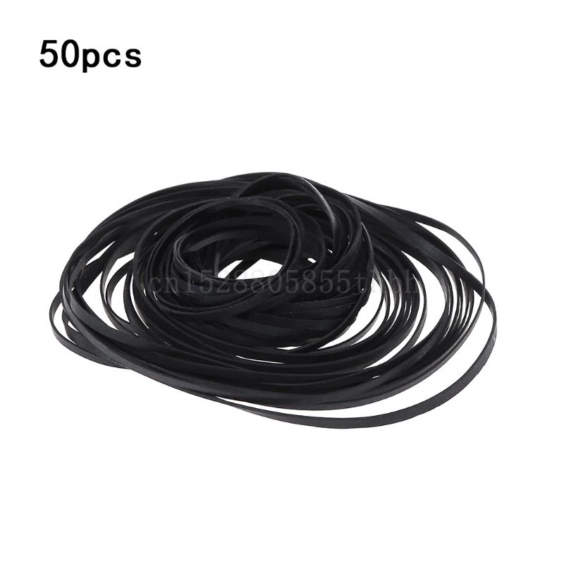 2mm Width Universal Mix Cassette Tape Machine Belts Assorted Common Flat Rubber Belt for Recorders Walkman CD DVD Drive 50PCS |