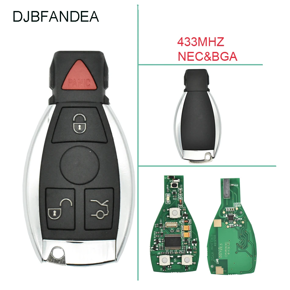 Смарт карта DJBFANDEA для автомобилей дистанционный ключ Mercedes Benz типов NEC и BGA 433 МГц 2000