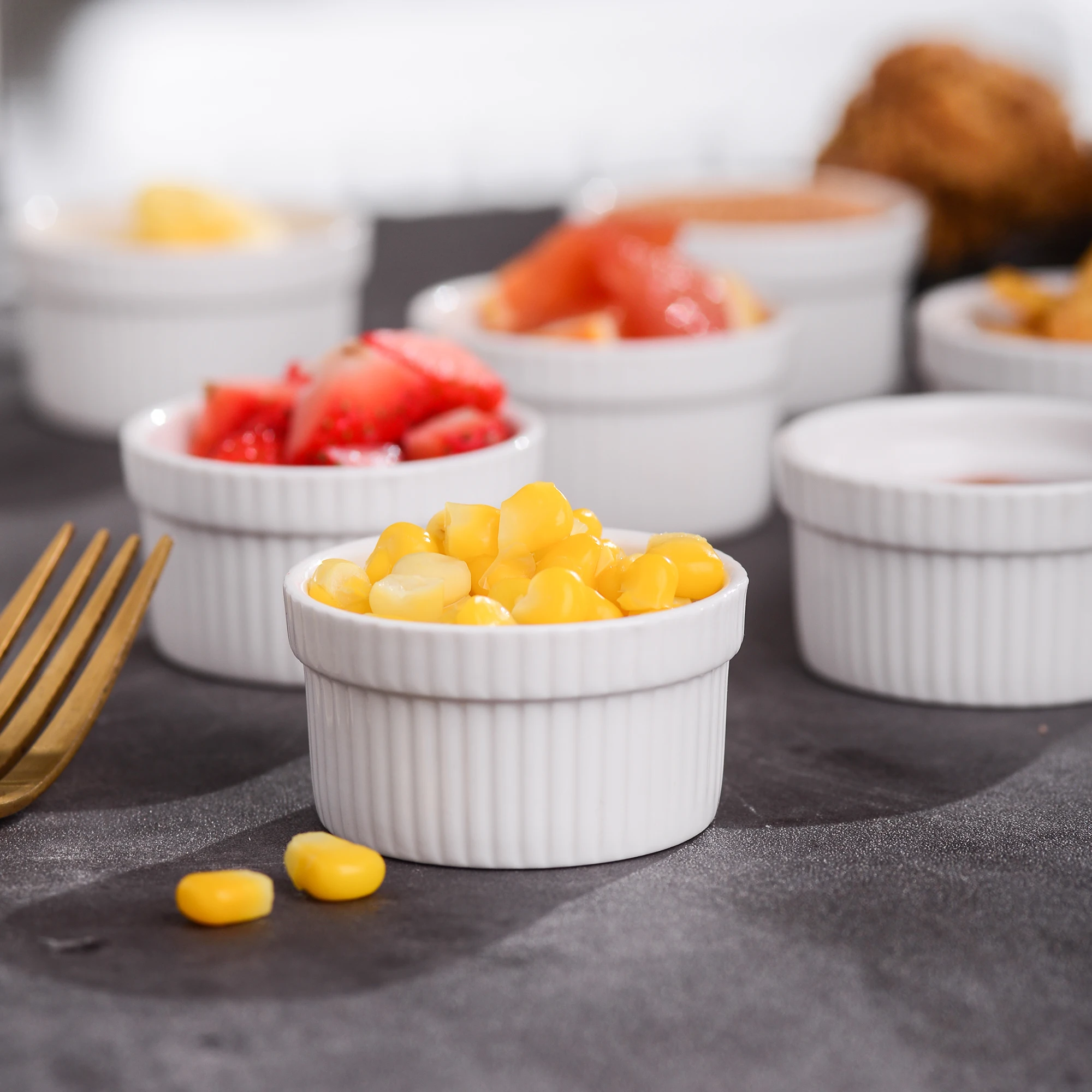 MALACASA Ramekin Series Set of 24 2.4&quot White Porcelain Ramekins Souffle Cup Baking Bowls Creme Brulee Pudding Custard Cups | Дом и сад