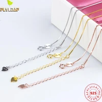 925 sterling silver 45cm box chain necklace for women diy handwork jewelry findings 18k gold bolt clasps can beaded necklace