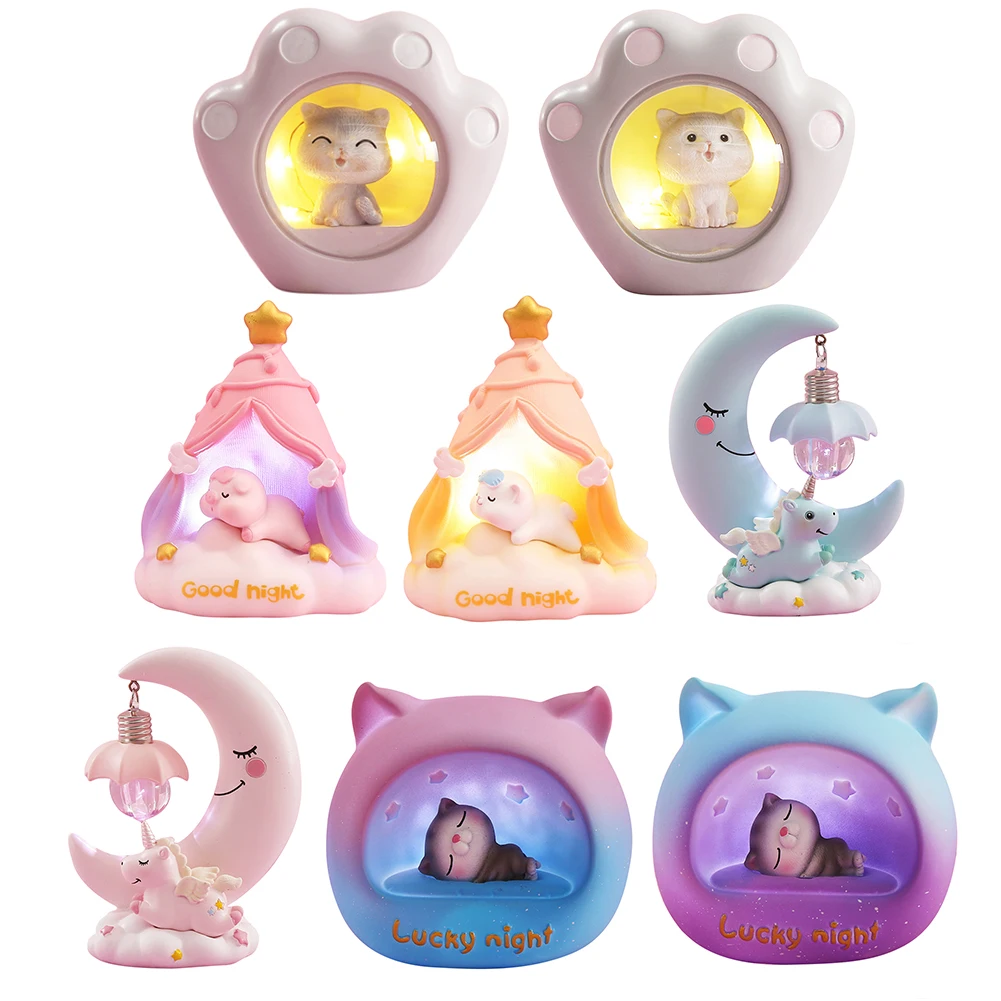

Color Night Light Cute Fashion Resin Electric Decorative Lamp LED Table Bedside Lamp Home Ornament for Baby Room Xmas Gift