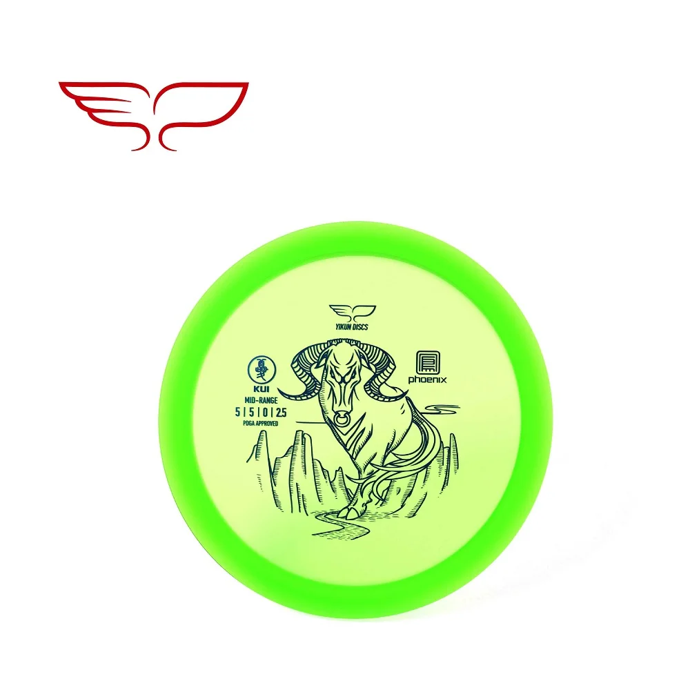YIKUN диски PDGA одобренный диск Гольф диск среднего диапазона KUI - Цвет: Phoenix-Line Green