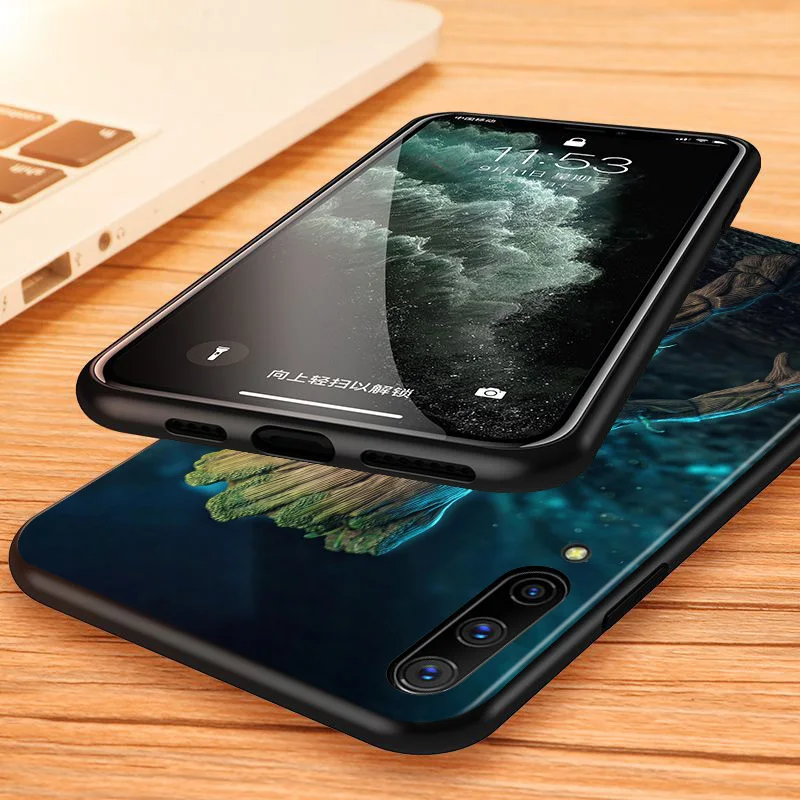 

Marvel Avengers Super Hero Groot for Samsung Note 8 9 10 20 Ultra Plus Pro 5G M01 M02 M60S M62 F62 TPU Silicone Black Phone Case